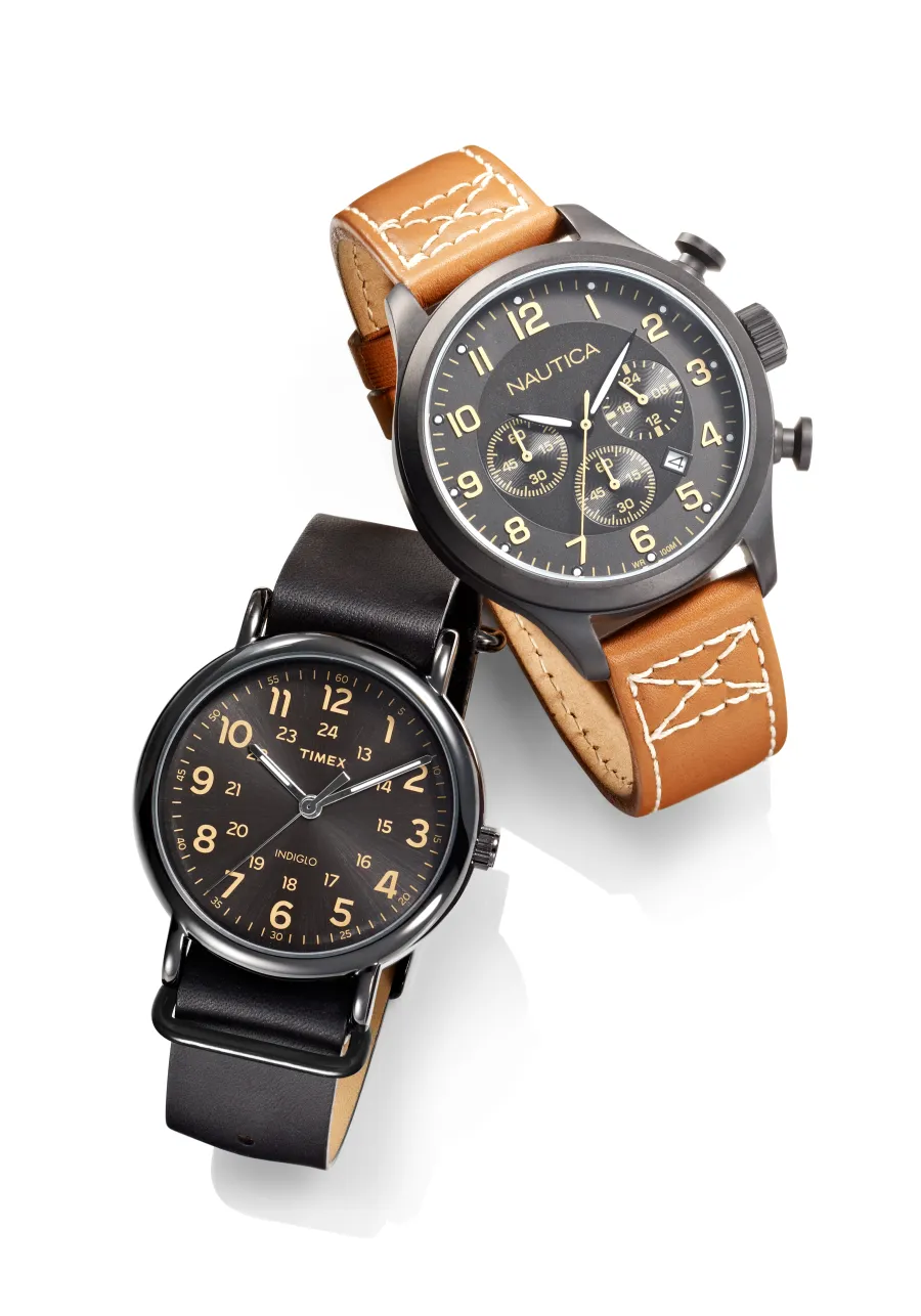 Men's watches, two styles, directed product photography